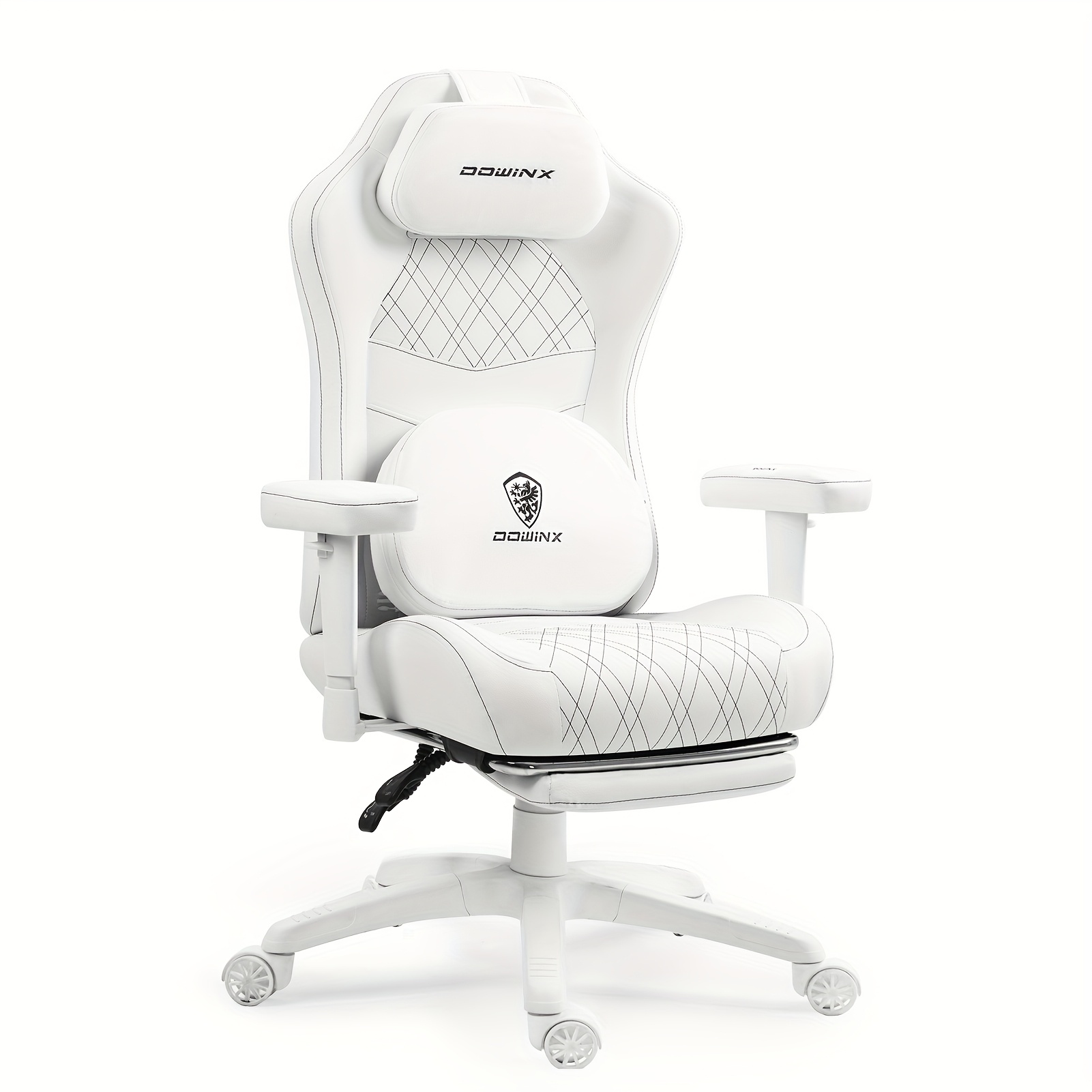 Image of Tall Ergonomic Office Chair With Lumbar Support, Featuring Sofa-grade Pocketed Spring Cushioning And Adjustable Footrest For . Supports Up To 350 Lbs. In White