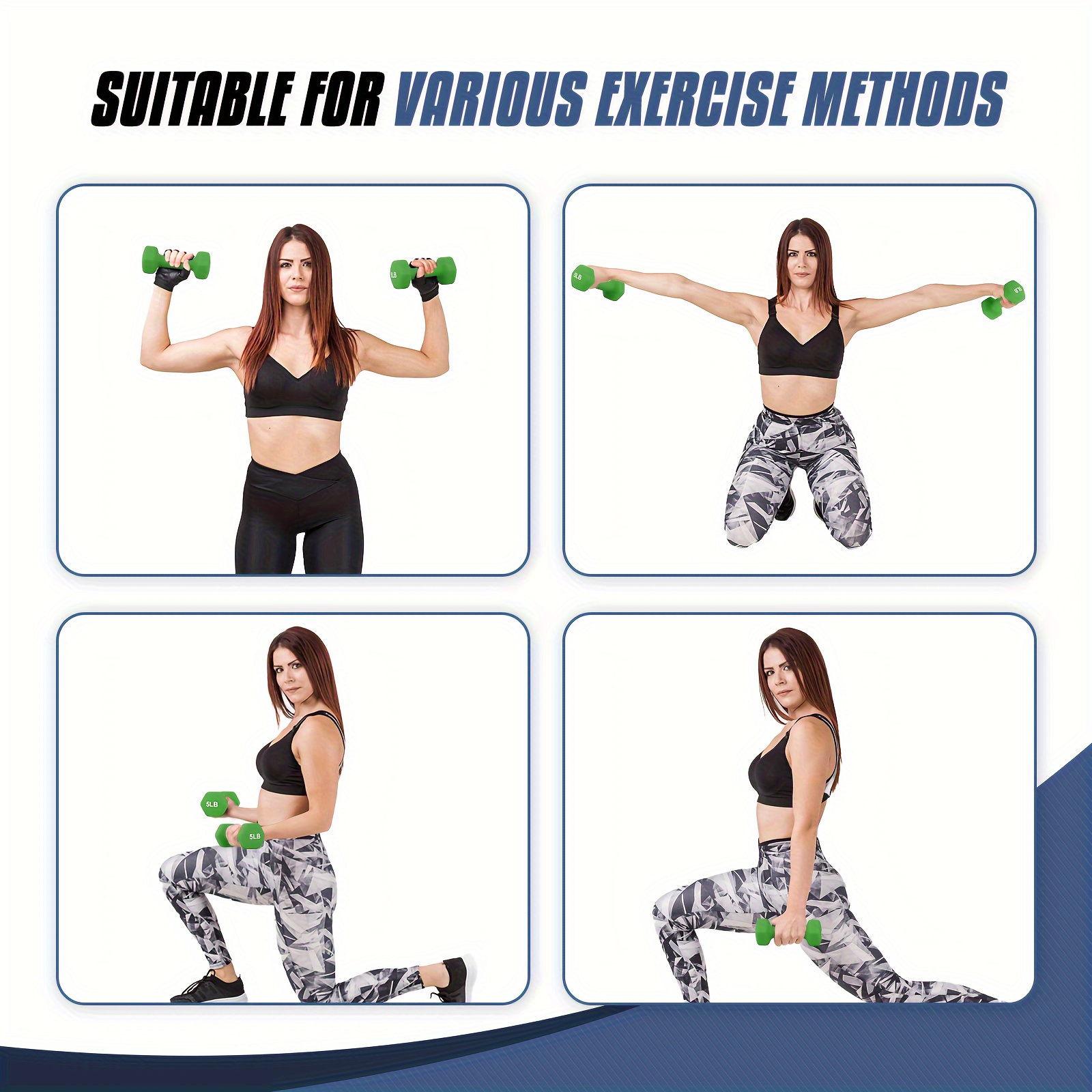 Set of 6 Neoprene Coated Dumbbells Set, Hand Weights Anti-Roll Non-Slip with Smooth Grip