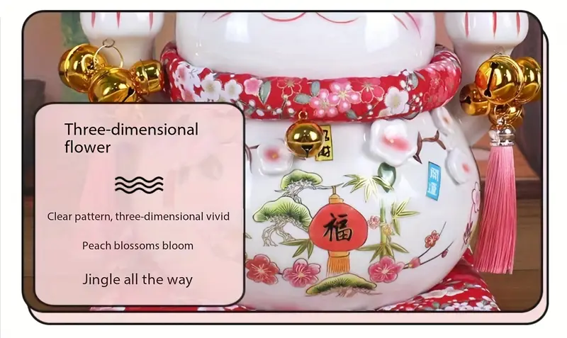 1 pieza para atraer y , flores de floreciendo, con gatos de cerámica de rosa de 7 pulgadas para atraer , adornos de matrimonio, latas de , regalos de san valentín, regalos de para detalles 11