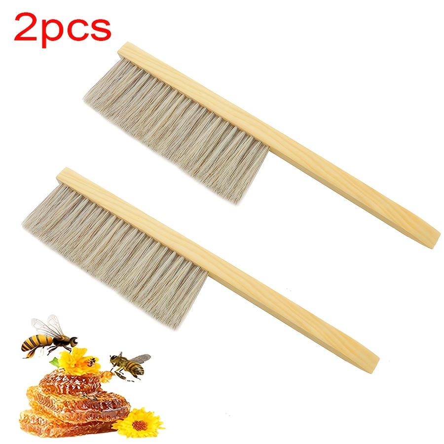 2pcs Beekeeping Bees Brushes, Wooden Handle Brush Beekeeper Tool, Beekeeping Equipment, Bee Hive Brush For Beekeeper