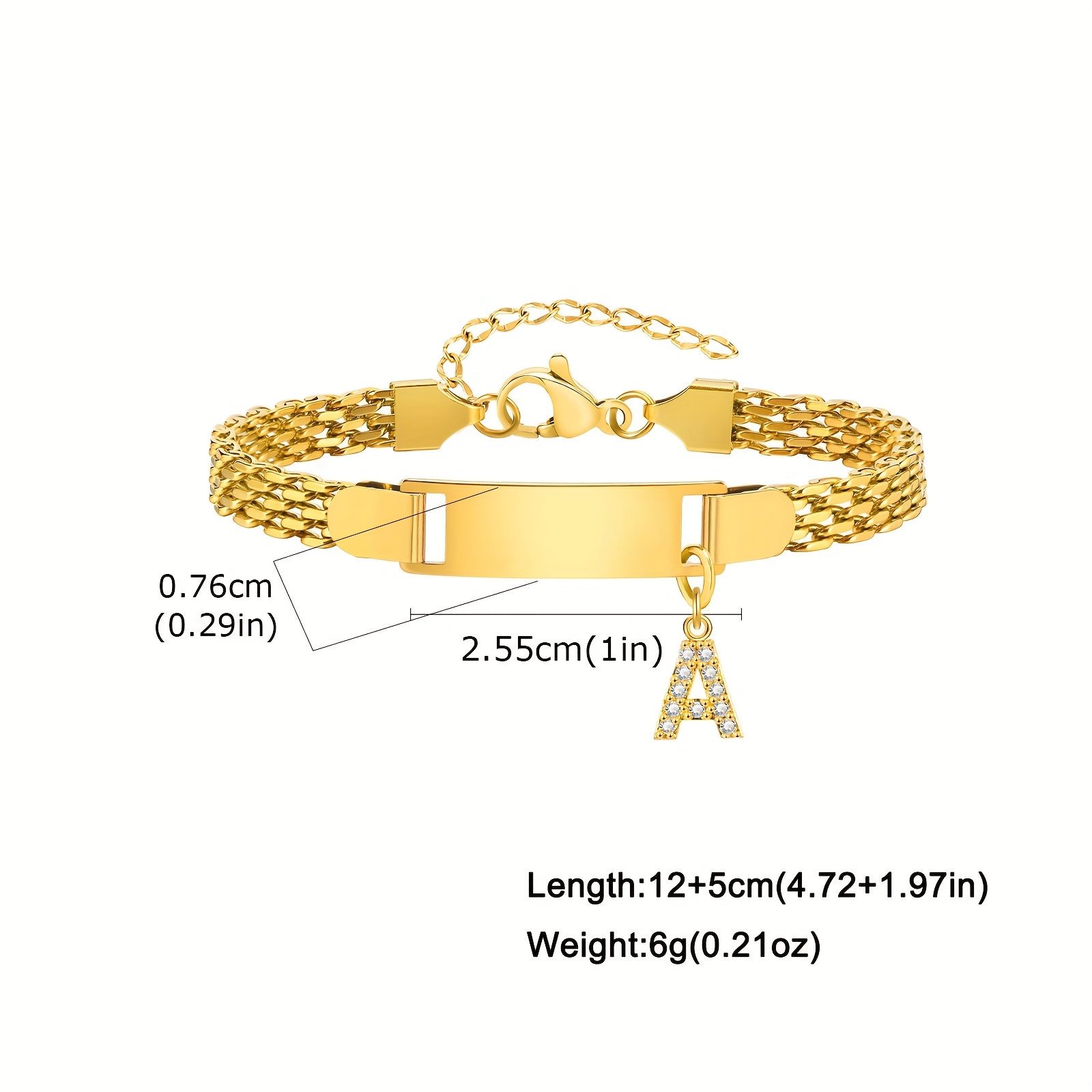 TEMU Customizable Letter 304 Stainless Steel Parent-child Bracelet, Suitable For Adults And Teenagers, An Gift For Mothers And Teens, A Personalized