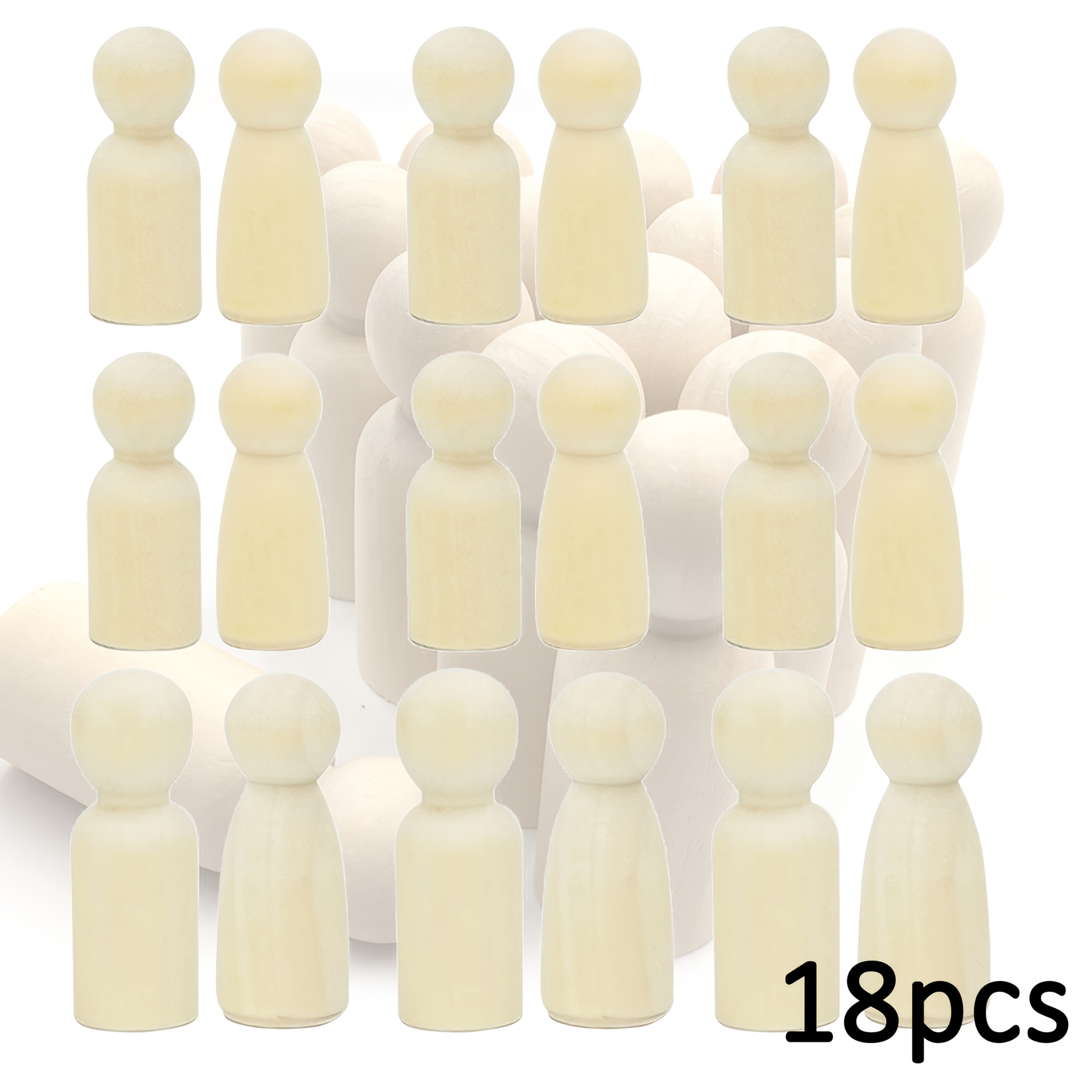 TEMU 18pcs Unpainted Wooden Crafts, Suitable For Projects, Weddings, Party Decorations, Christmas, Halloween Decor, Personalized Decoration, Tabletop