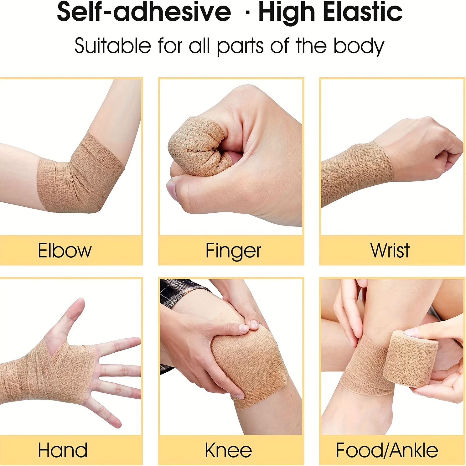 1 Roll Non-woven Sports Bandages Elastic Self-adhesive Bandages for Foot Finger Ankle Arm Sport Knee Pad Support