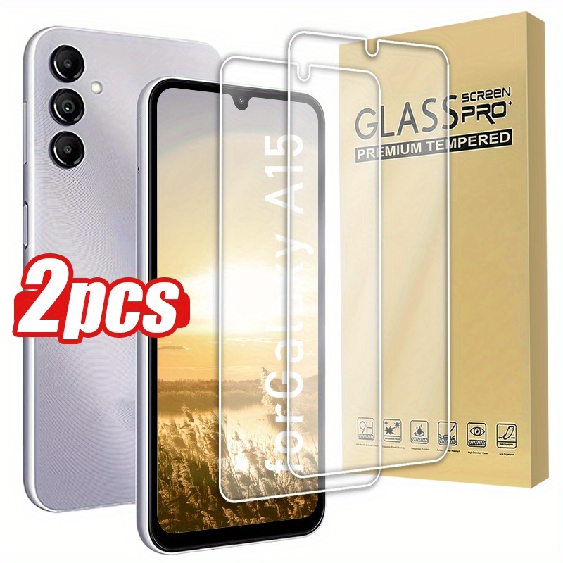 2pcs, White Sheet HD Tempered Glass Screen Protector, Ultra Clear,  Bubble-Free Waterproof, Drop-Proof, Scratch-Resistant,  Fingerprint-Resistant, - Main Image