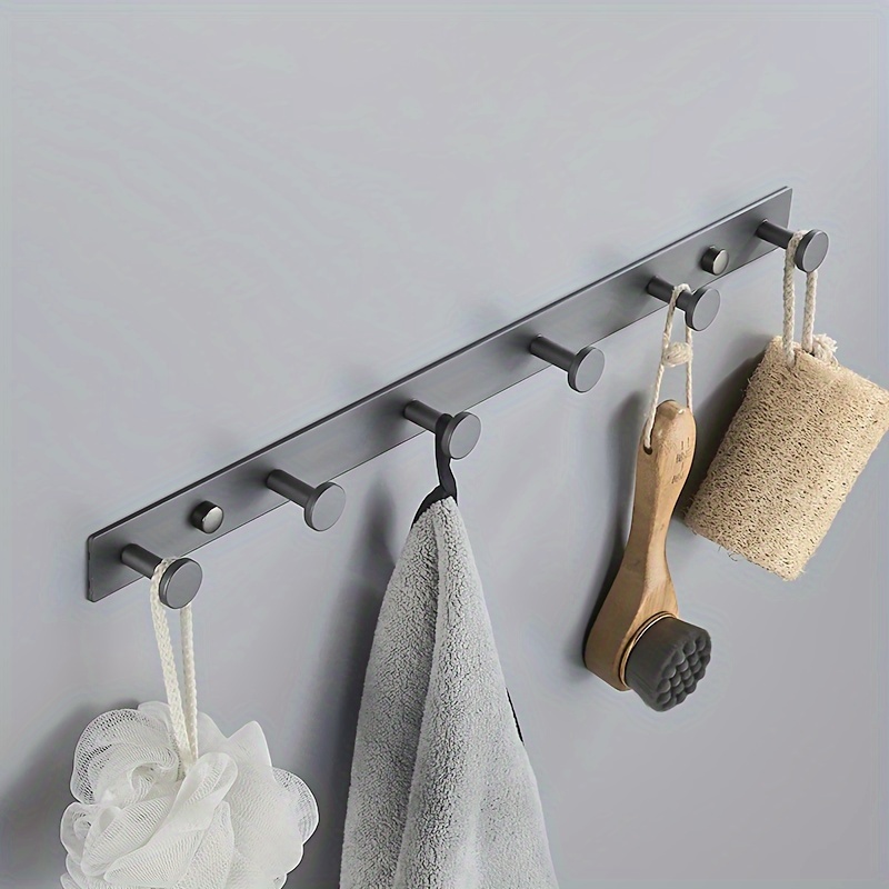 6-Hooks Adhesive Coat Rack, Metal Wall Coat Rack, Hooks Hanger for