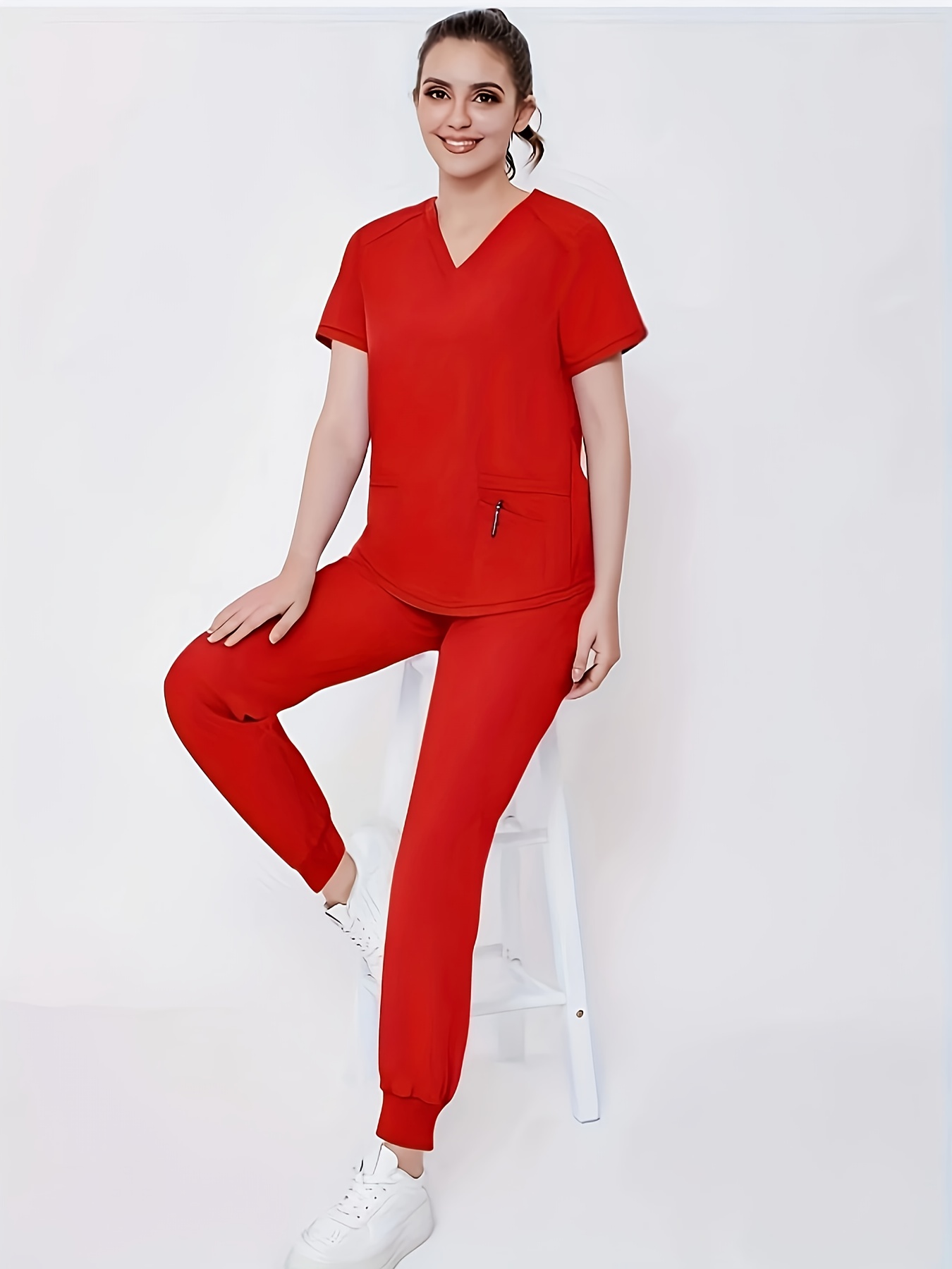 tenues travail à manches courtes femmes col poches Temu Mauritius