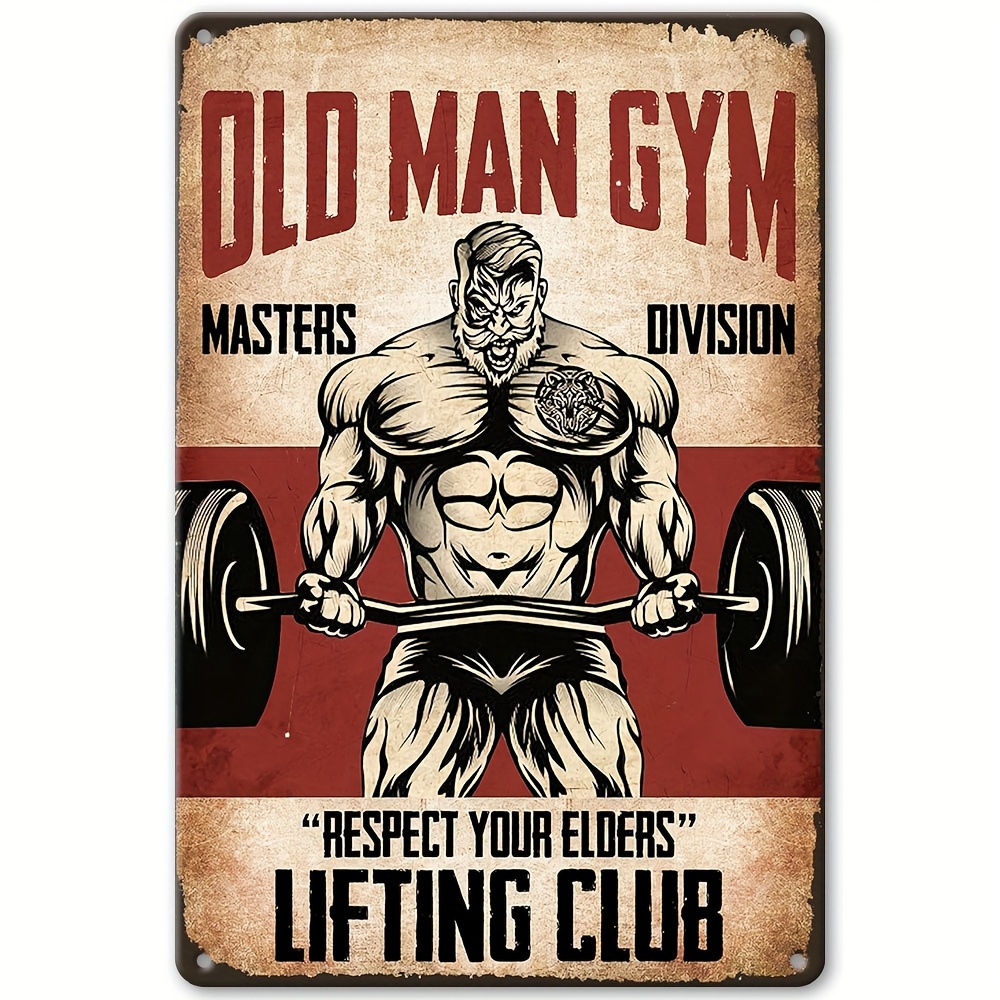 

1pc Gym Metal - Weightlifting Club Decor - Multipurpose Aluminum - Hanging Art For , Gym - 8x12 , English ,