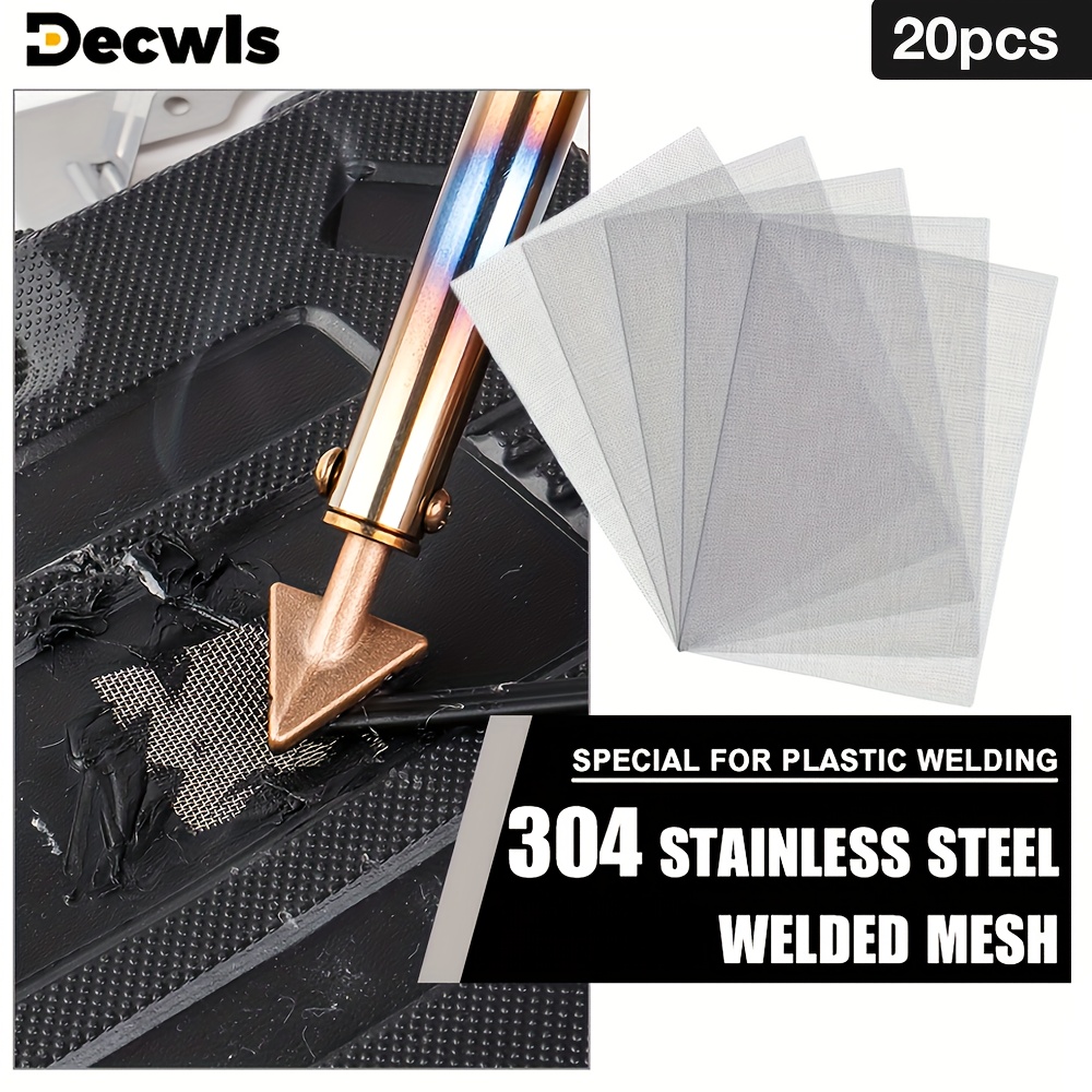 

20pcs Stainless Steel Mesh Welding Patches, 40 Mesh & Thickened For Plastic Crack Repair, Home & Auto Bumper Fixes - Non-electric, Stainless Steel, Welding Accessories, Plastic Repair, Mesh