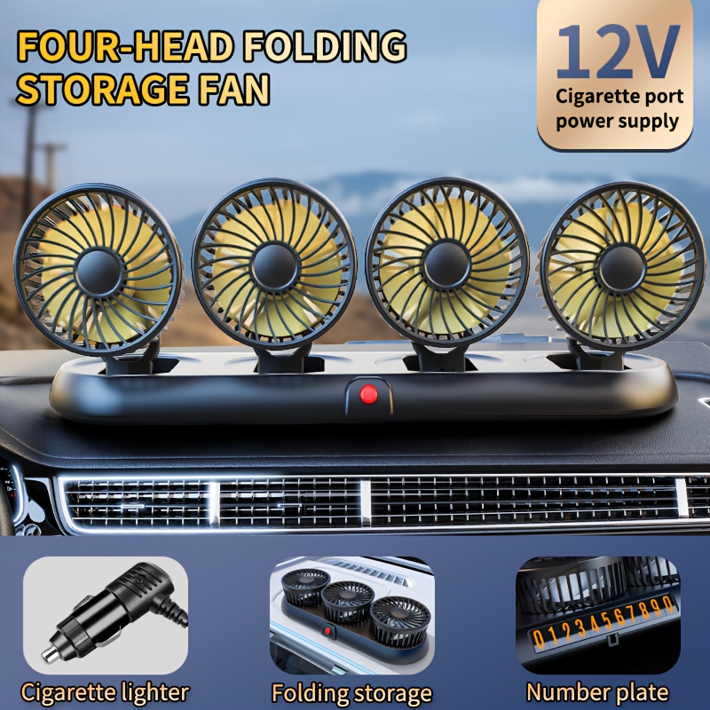 Foldable 4-Head Car Fan, 3-In-1 3-Speed Fan, USB Interface, Flexible  Adjustment, Space-Saving * 360° Rotation, Multi-Directional * Suitable for  Car And Home, Laptop Additions, Essential for Summer 