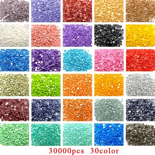 30000pcs 5d diamond painting bright diamonds 30 colors 1000pcs pack diamond painting decoration sparkling diamond suitable for self or gifting