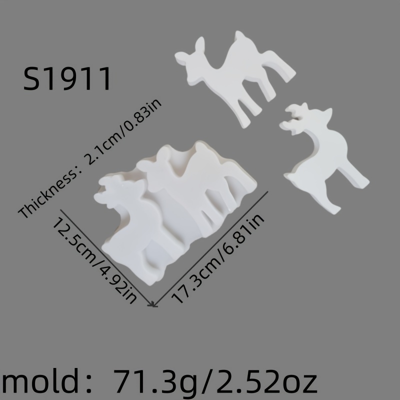 Resin Casting Molds Christmas Reindeer 3d Decorative Silicone Mold Diy Candle Silicone Mold Gypsum Decorative Silicone Mold Home Decoration Epoxy Resin Mold S1911