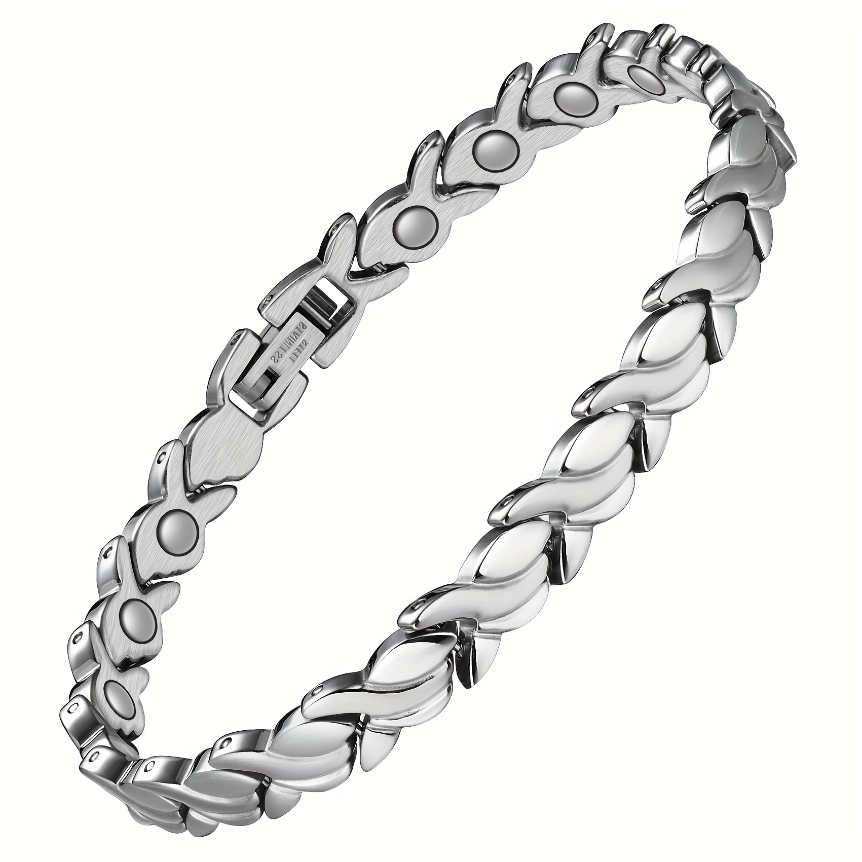 

1pc Women's Magnetic Bracelet, Elegant Bracelets With Magnets And Adjustable Tool, Magnetic Titanium Steel Jewelry Gift For Mom