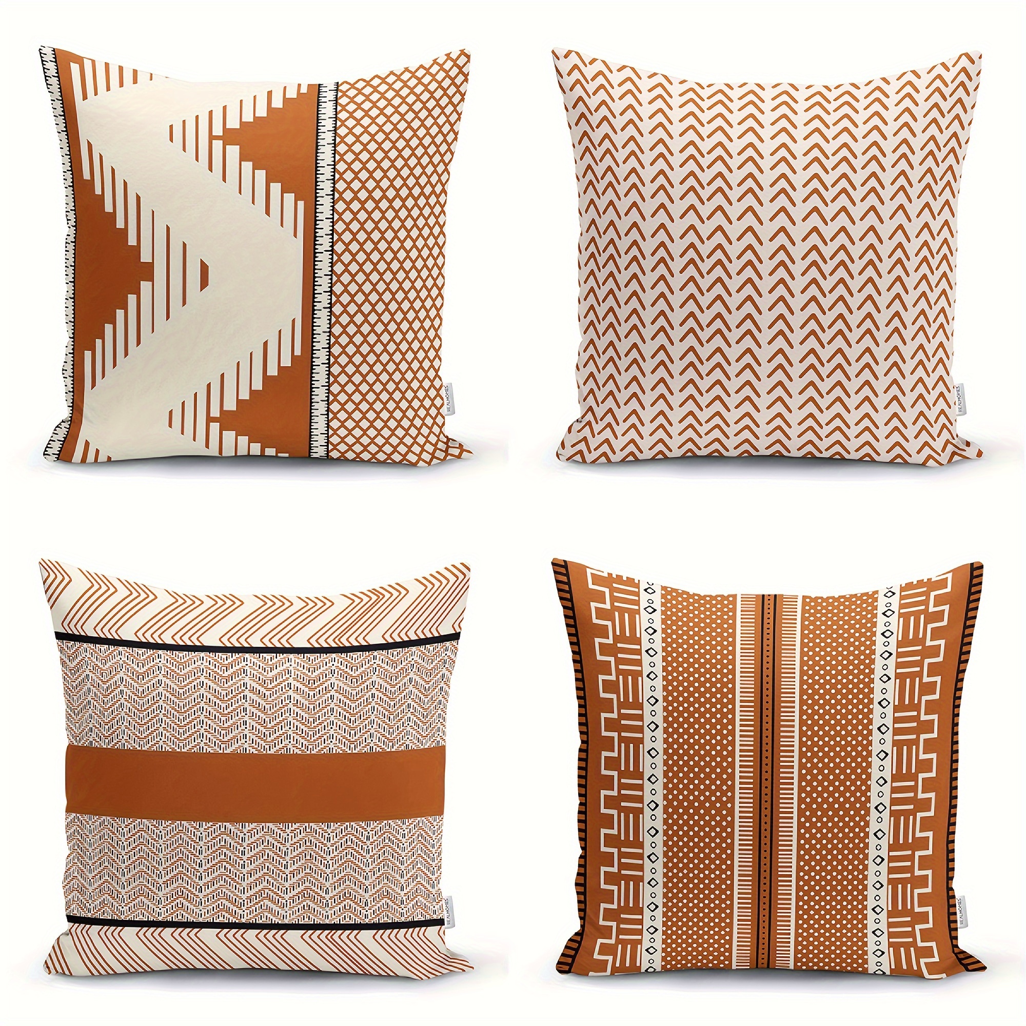 

4-piece Nordic Polka Dot Pillow Covers - Suitable For Sofa, Bed, Car, And Home Decor - Color: Light Brown, Material: Polyester, No Power Required