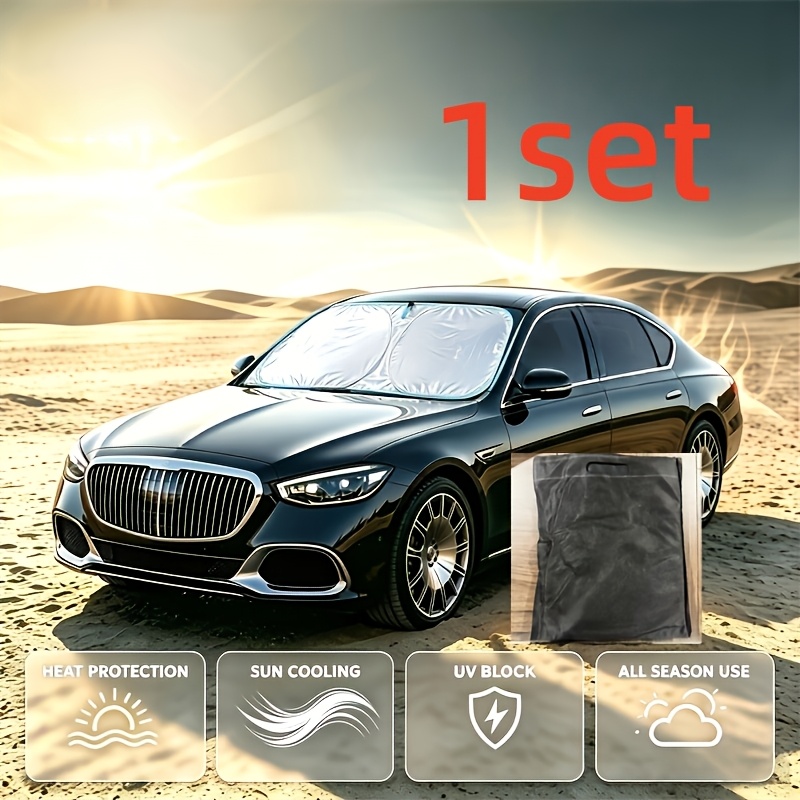 TEMU New Car Front Windshield Sunshade - Upgraded Version. 1 Set Of Integrated Sunshade With An Storage Bag, To Store Without Taking Up Interior