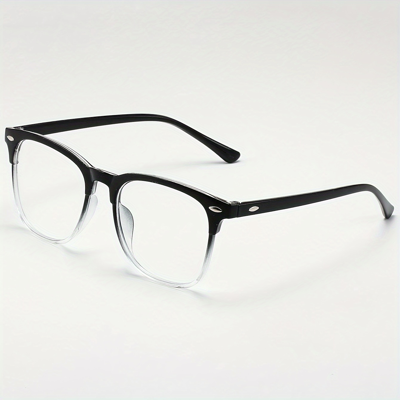 Fashion Half-rim Glasses - Metal Frame, Blocking Clear Lens For Gaming & Tv