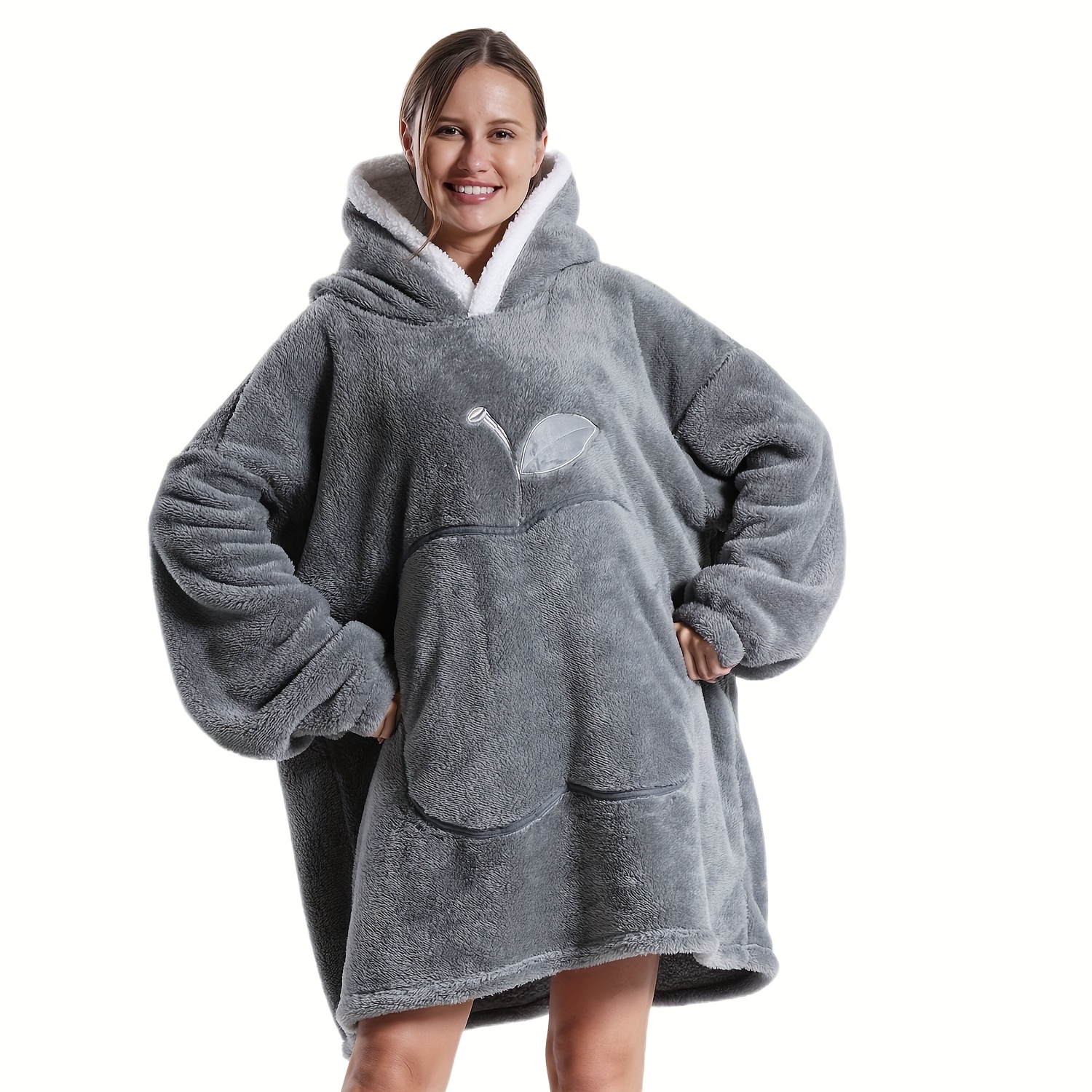 Felpa Coperta Oversize Con Cappuccio - Calda Morbida Sherpa Per Adulti Uomo E Donna