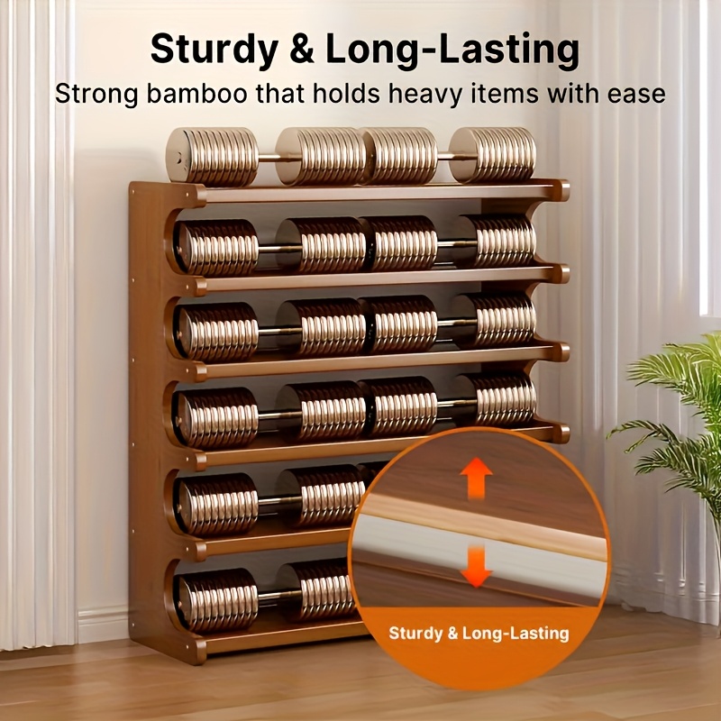 Bamboo Shoe Rack, 4/5/6-Tier Organizer with Rounded Corners