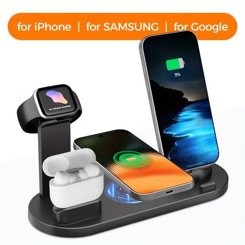 charging multiple devices simultaneously wireless charging station wireless charger for iphone17 16 15 14 13 12 11 xr x for samsung ultra s25 s24 s23 s22 s21 s20 series for google pixel series for wireless charging phone