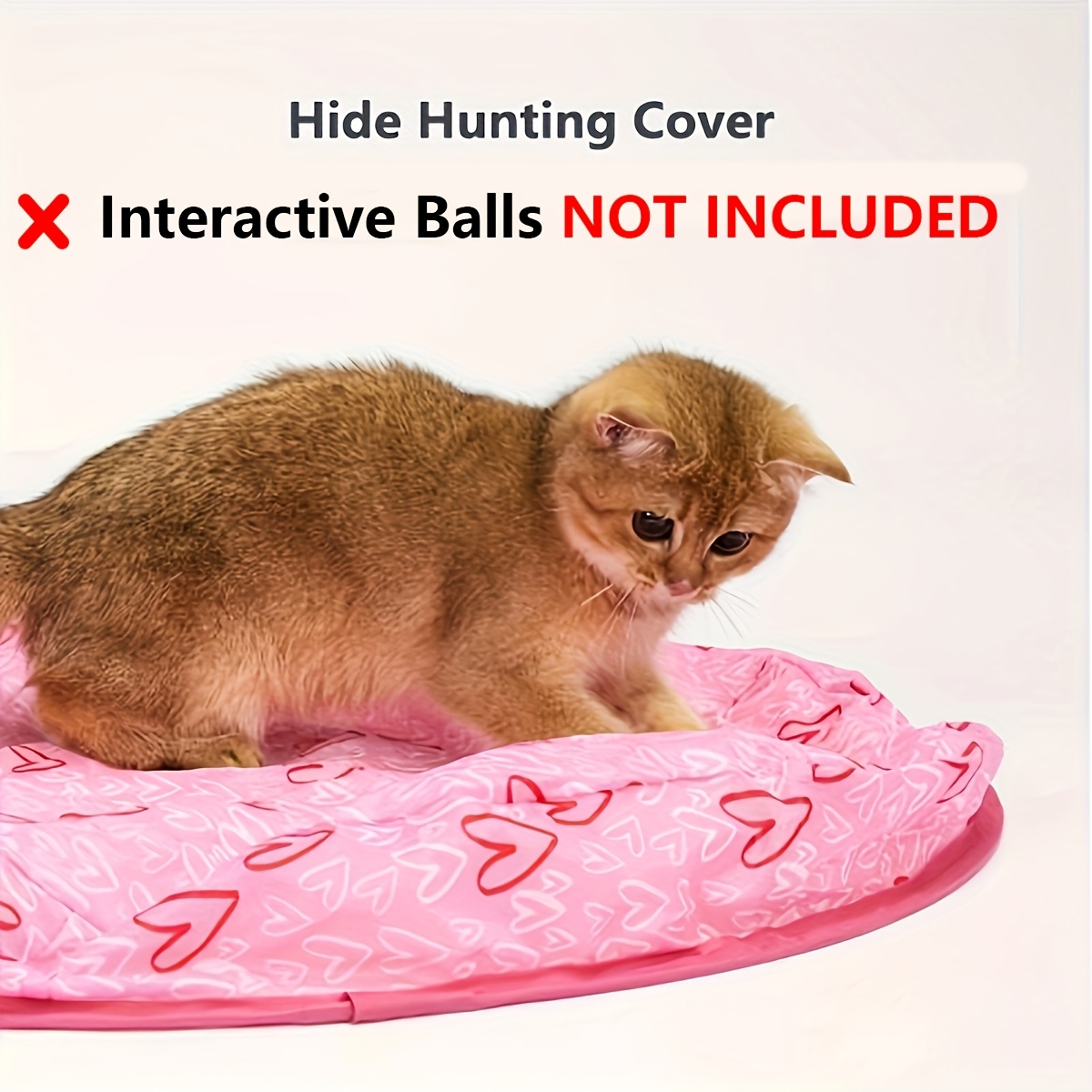 

Interactive Cat Hunting Mat Toy, Polyester Peek-and-play Cover For Indoor Cats - Stimulating Hide And Hunt Game Accessory, Non-battery Operated