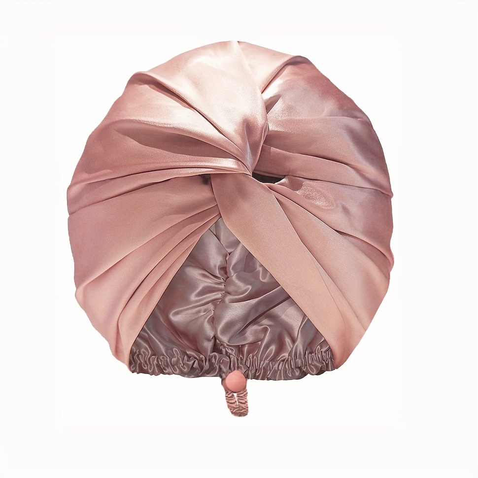 TEMU Adjustable Large Head Women' , Double-layer Satin Hair Care , Makeup
