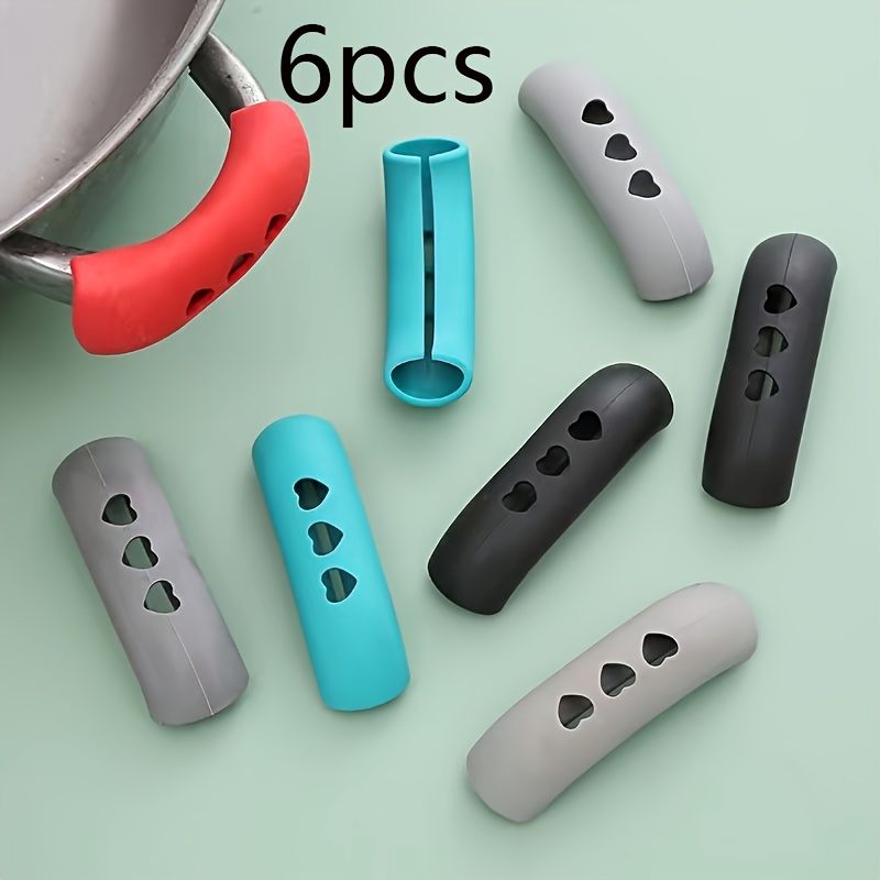 TEMU 6 pezzi Copri Manici per Pentole da Cucina, Resistenti al Calore 'Usura, Copertura per Pentola, Pentola per Casserole, Cestello per Vaporiera,