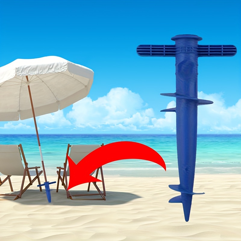 

Beach Umbrella Sand Anchor, Durable Plastic Umbrella Holder Stand Base With Screw-in Design For Easy Install Beach Umbrella Accessories