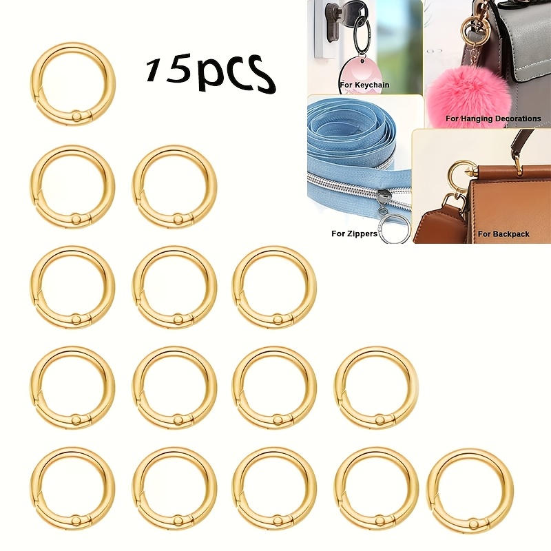 TEMU Confezione da 15 pezzi Anello portachiavi con O-ring a molla a grilletto da 23mm/20mm, Accessori fai da te in , per borse, portafogli, borsette,