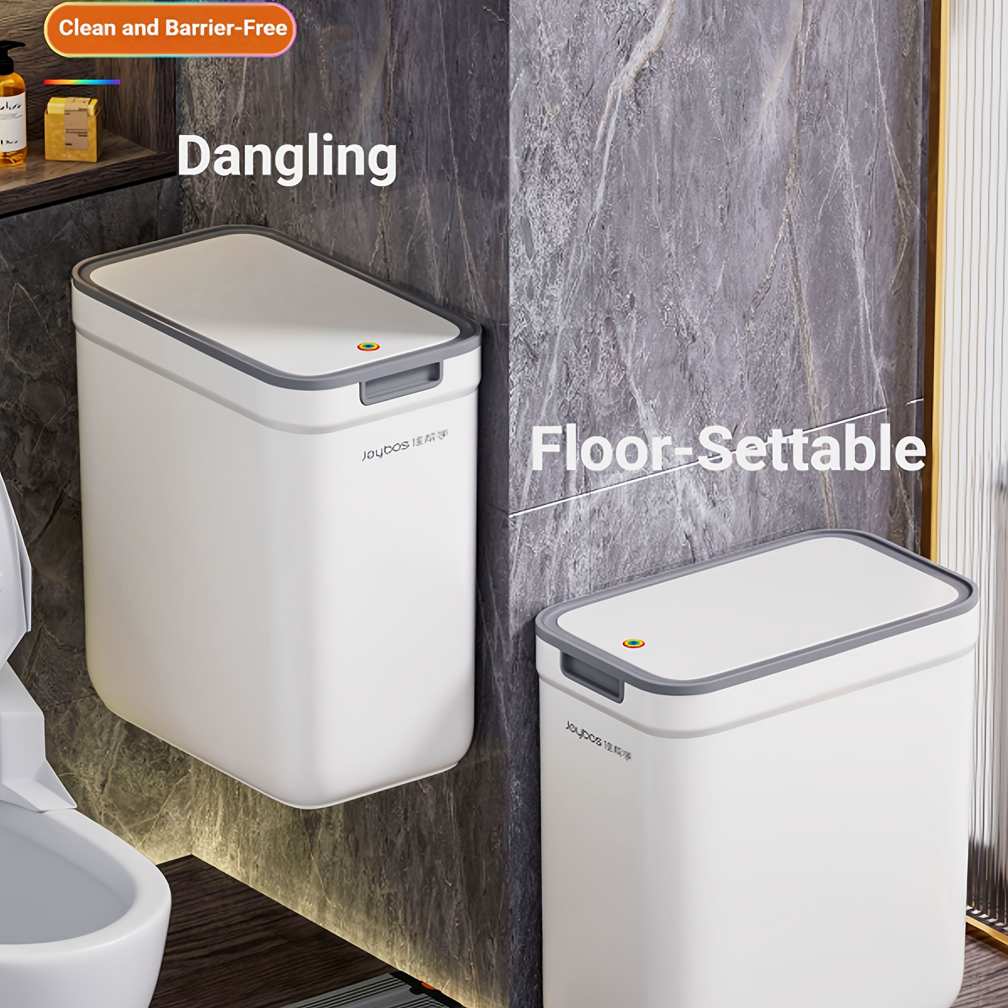 Joybos Large Capacity Trash Can | Heavy-duty Polypropylene, Management, Smooth Opening And Closing, Space-, Disposal
