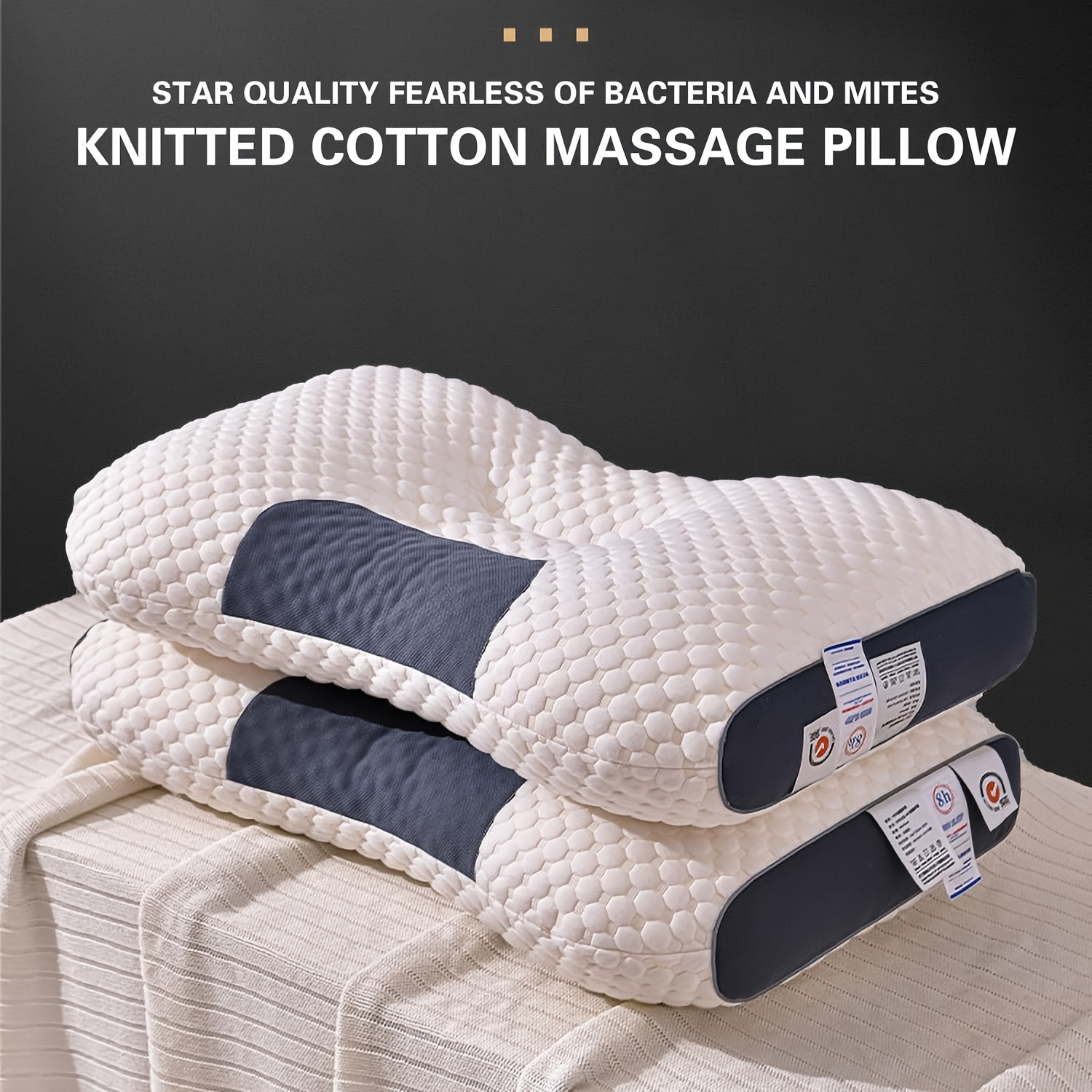 

Knitting Does Not Collapse. A Pair Of Pillows, Pillow Cores, , Cervical Vertebra Protection, Adult Household Single Shaping Pillow Massage Pillow Gift.