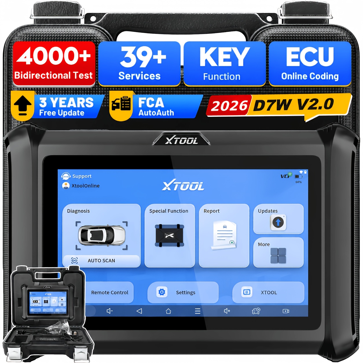 Image of Xtool D7w Wireless Scanner Diagnostic Tool 2026 Ai- Bidirectional Scan Tool Upgrade Of D7/d7s/d7bt, Ecu Coding, 39+ , & , Full System Scanner For Car, 3