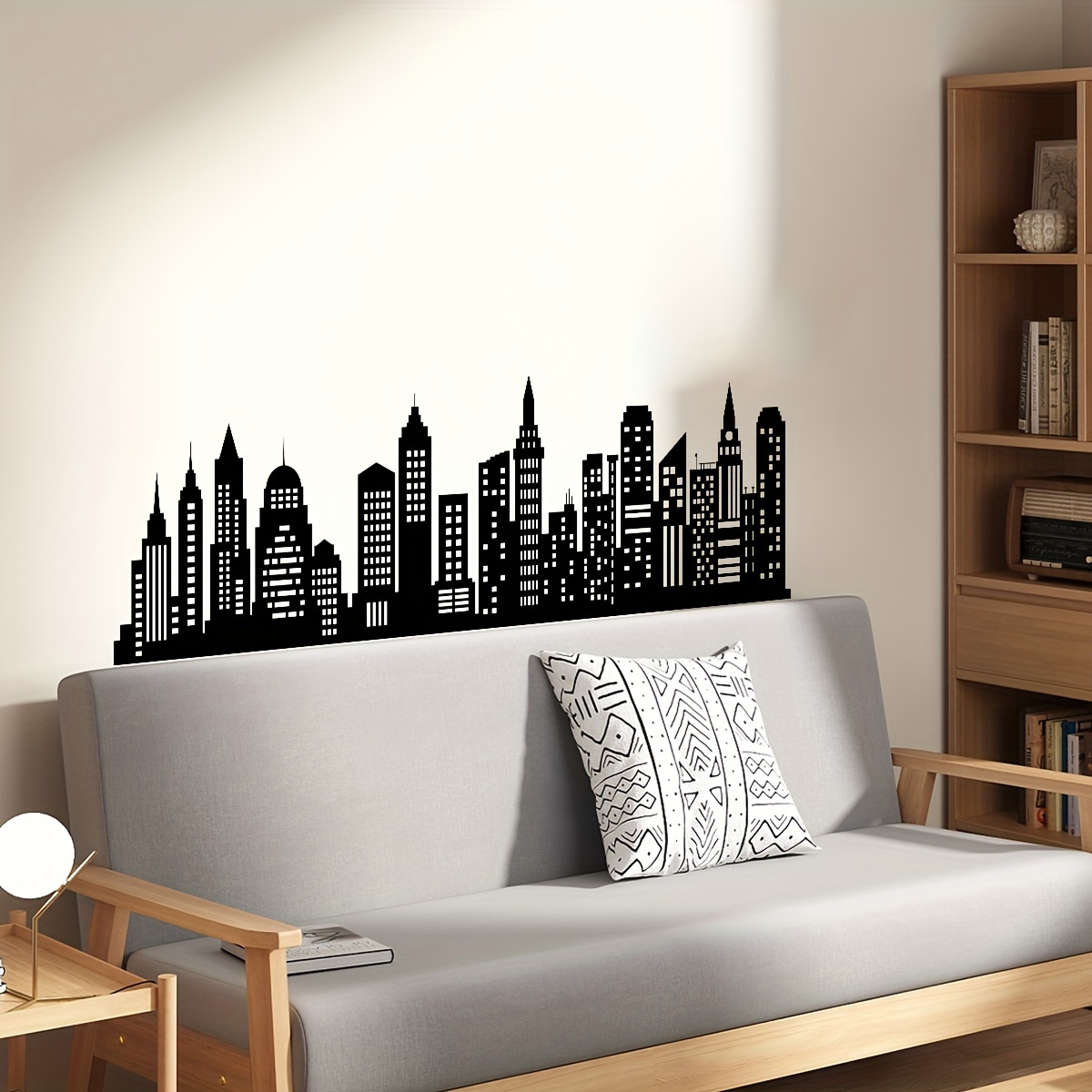 

1 Set Wall Decal - 30x90cm, Modern Architectural Buildings Silhouette For Living Room, Bedroom, Bathroom Decor, Decor