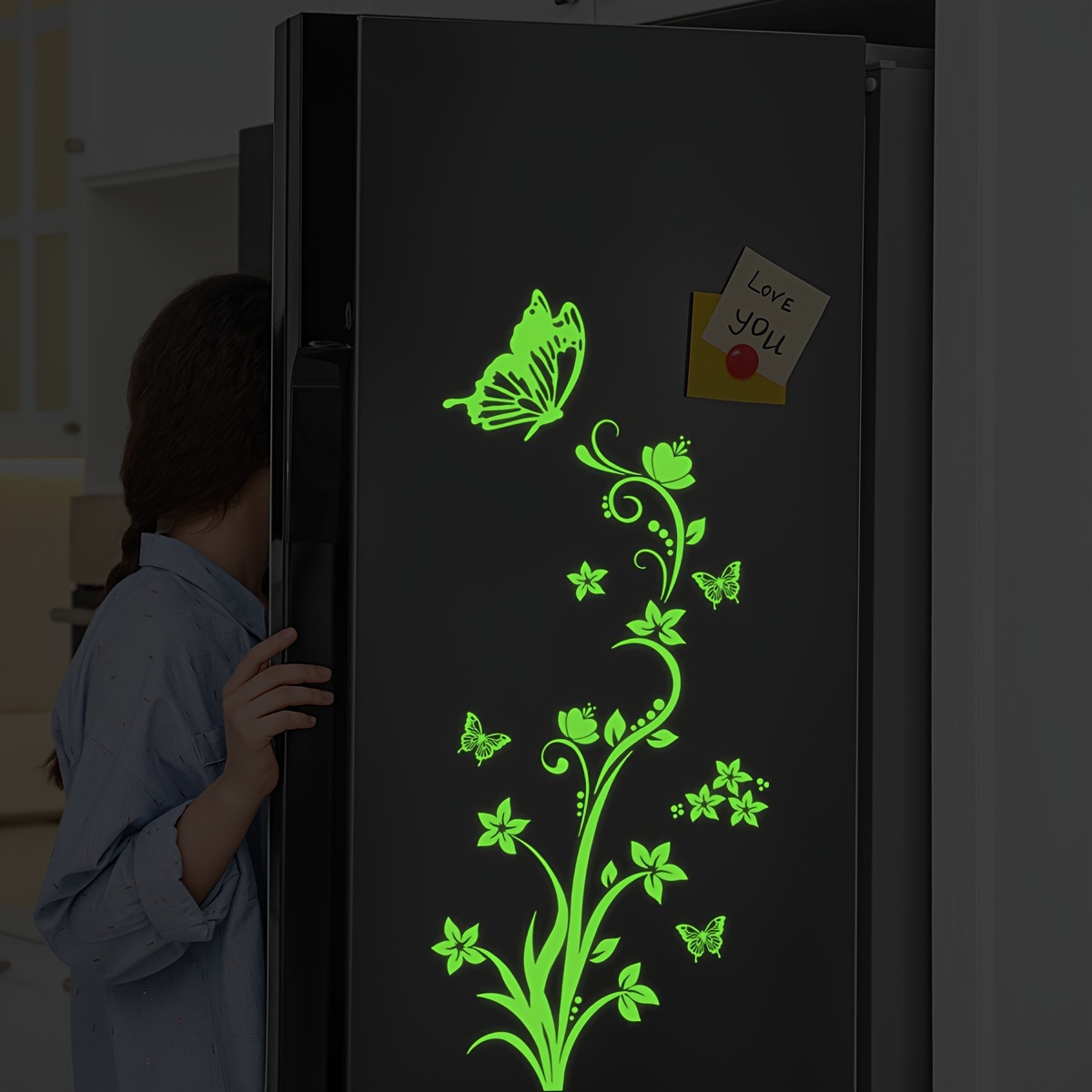 

Minimalist Valentine's Day Flower Vine Refrigerator Stickers, Decals For Living Room And Bedroom, Suitable For Home Holiday Decorations.