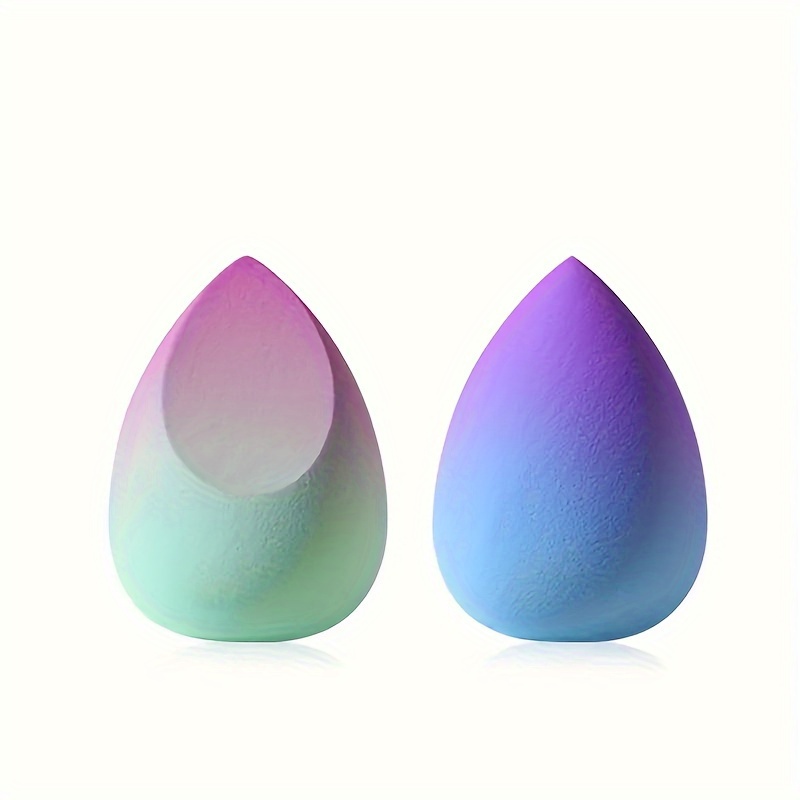 2pcs Gradient Color Makeup Sponges, Foundation Blending Beauty Sponge, Dry And Wet Use For Or Liquid Application