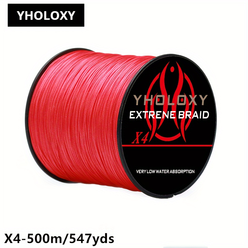 

Yholoxy Ultra-strong Braided Fishing Line - 547yds, Red, Super Pe Material For Saltwater & Freshwater,