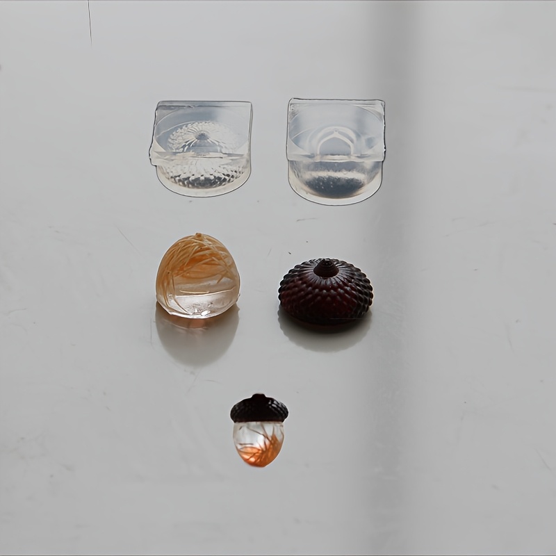 E-shop Eichel Nuss Tropfen Kleber 3D Handgefertigte Anhänger Form Miniatur Mini Niedlich Ultra-Klar Hochtransparente Frucht Form
