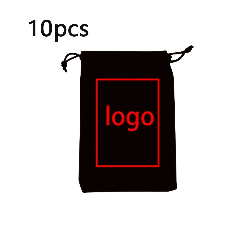 TEMU Gift For Her/him Customizable Black Drawstring Gift Bag, Measuring 7.1in X 5.1in. Suitable For Party Favors, Team-building Activity Small Gift