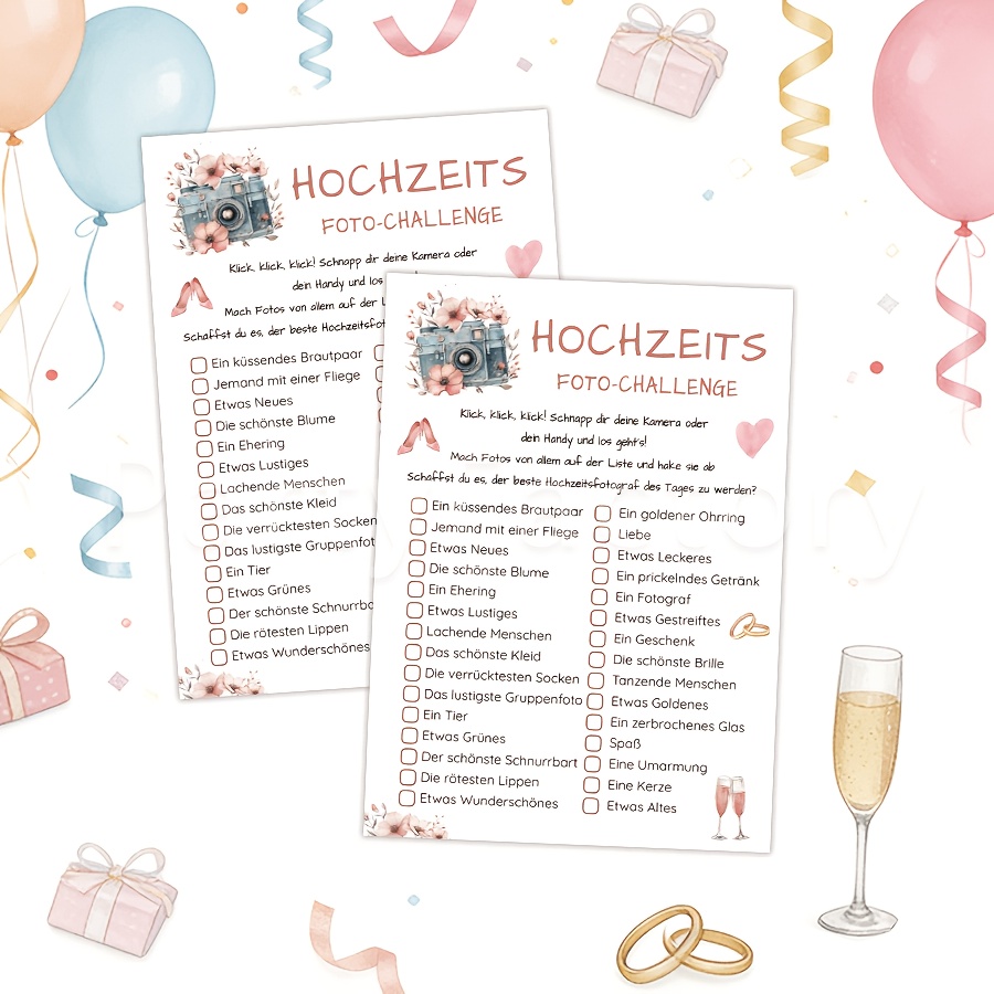 Image of 12pcs German Wedding Party Camera Game Cards, Party Game Cards, Wedding Party Decorations, Wedding Photography , Fun Wedding Party Game Cards, Wedding Banquet Games, Gifts And Wedding Party Supplies