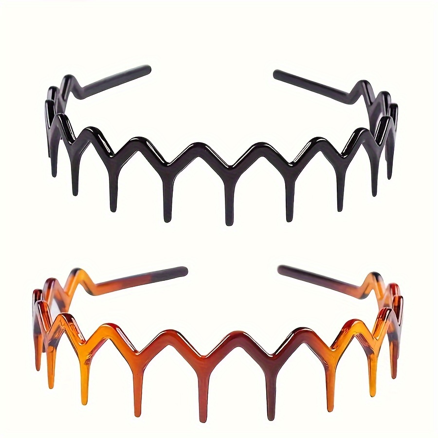 

2pcs Retro Teeth Hair Bands For , Non-slip Head Hoop For Washing Face