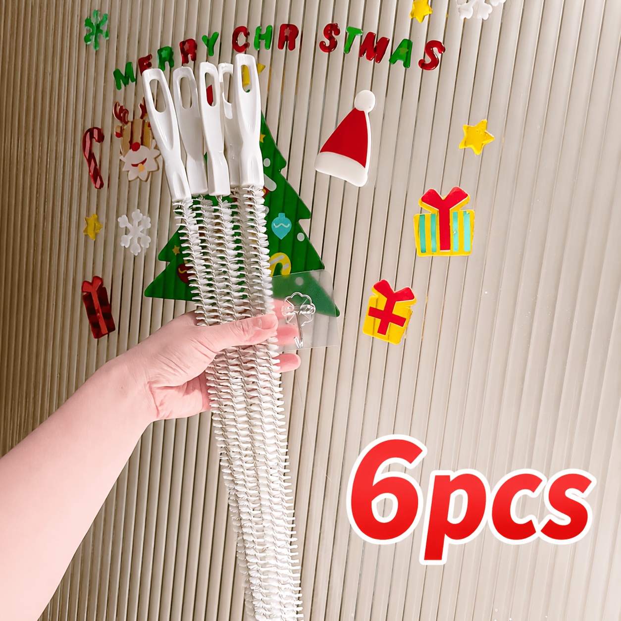 TEMU 6pcs Sink Drain Brush Set: 5 Flexible Sink Drain Cleaning Brushes + 1 Hook - Manual Soft-bristle Tool, No Electricity Required, Suitable For