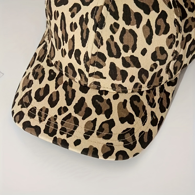 Women's Ponytail Baseball Cap - Leopard Print Western Hat With Adjustable Criss-Cross Back