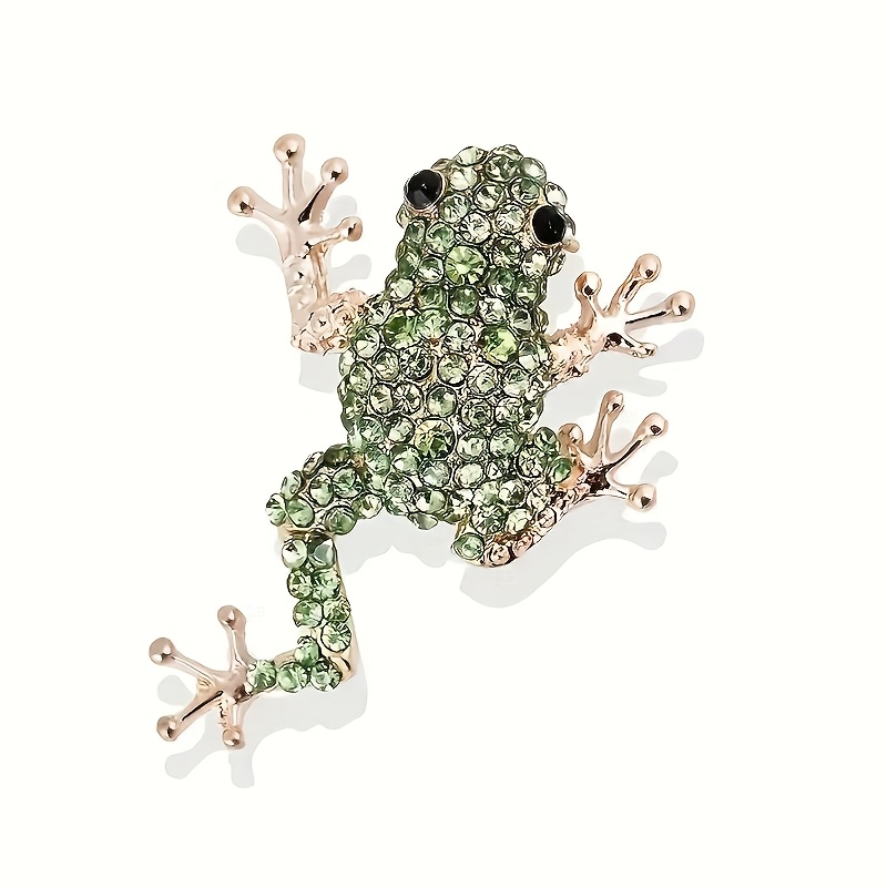 TEMU Sparkling Frog Brooch Pin - Cute Animal Pin With , Elegant Jewelry For Women & S, Birthday/party/everyday Outfits - Perfect Gift For Frog Lovers