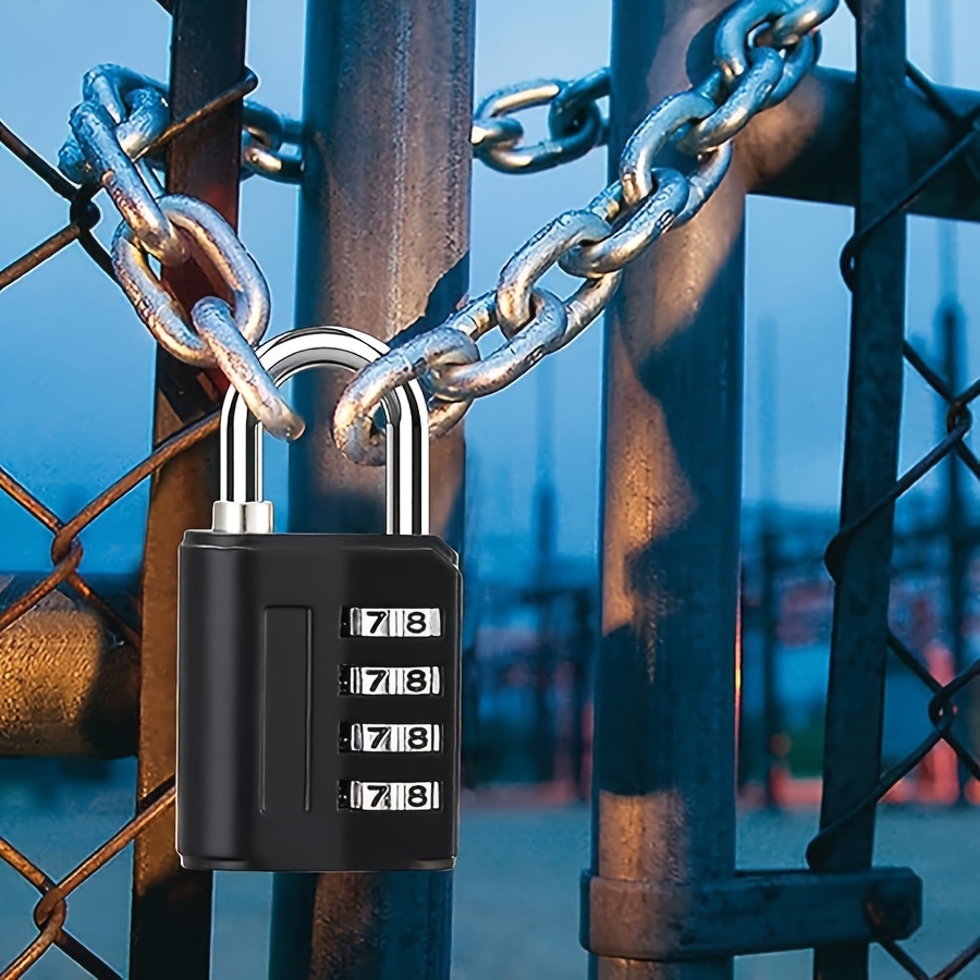 4 Digit Combination Padlock Extended Shackle Metal Varnished - Temu