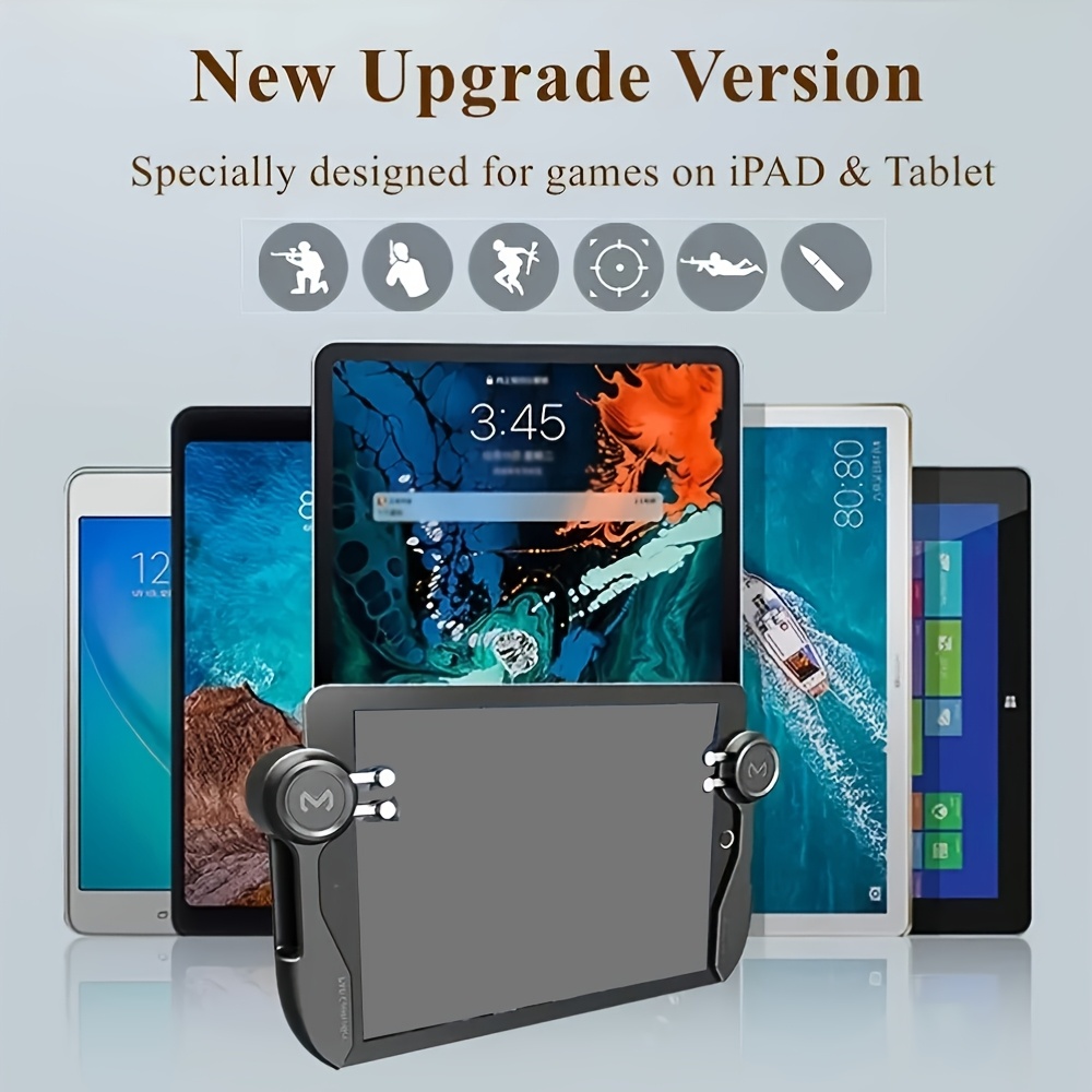 وحدة تحكم ألعاب لاسلكية مريحة للأجهزة اللوحية مزودة بمقبض مضاد للتعرق، تعمل بستة أصابع