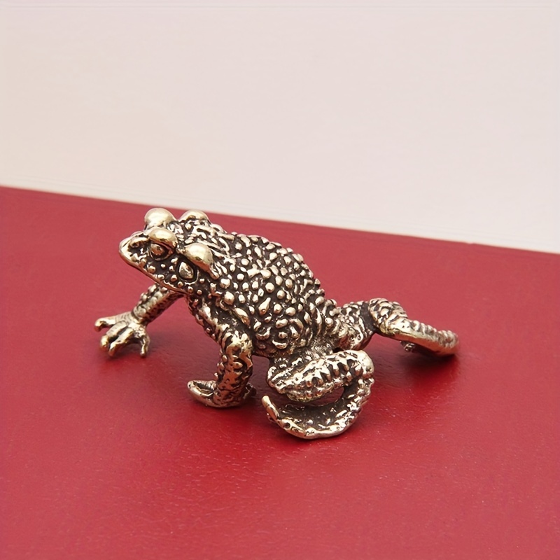 

Vintage Style Solid Brass Frog Statue: Perfect For Tabletops, Festive Holiday Decor, And Animal Lovers