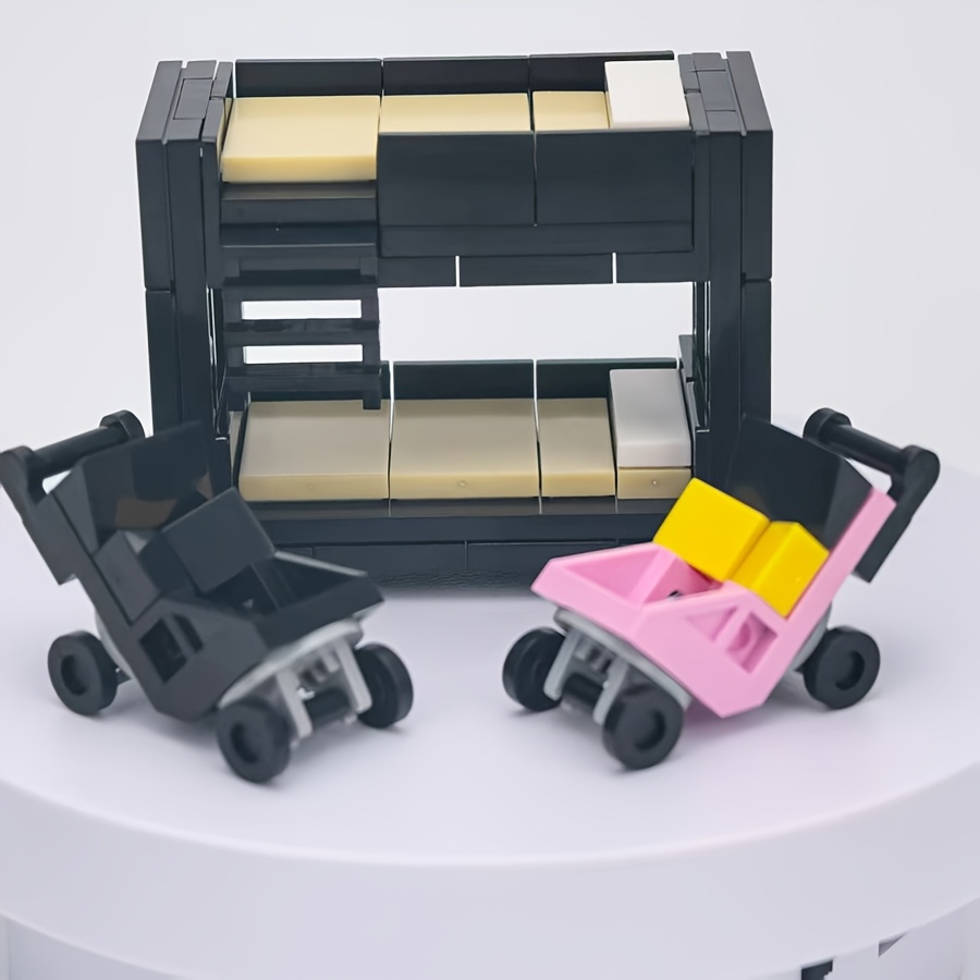 Kids Bunk Bed with Cradle Stroller Building Set