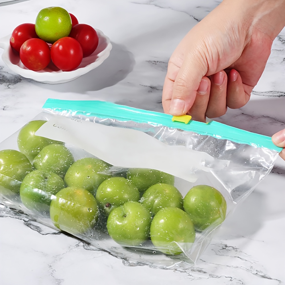 10pcs Transparent PE Storage Bags with Sliding Rope Seal - Reusable, Fresh-Keeping for Refrigerator & Freezer, Ideal for Fruits, Vegetables, Meats, and More, Food Storage