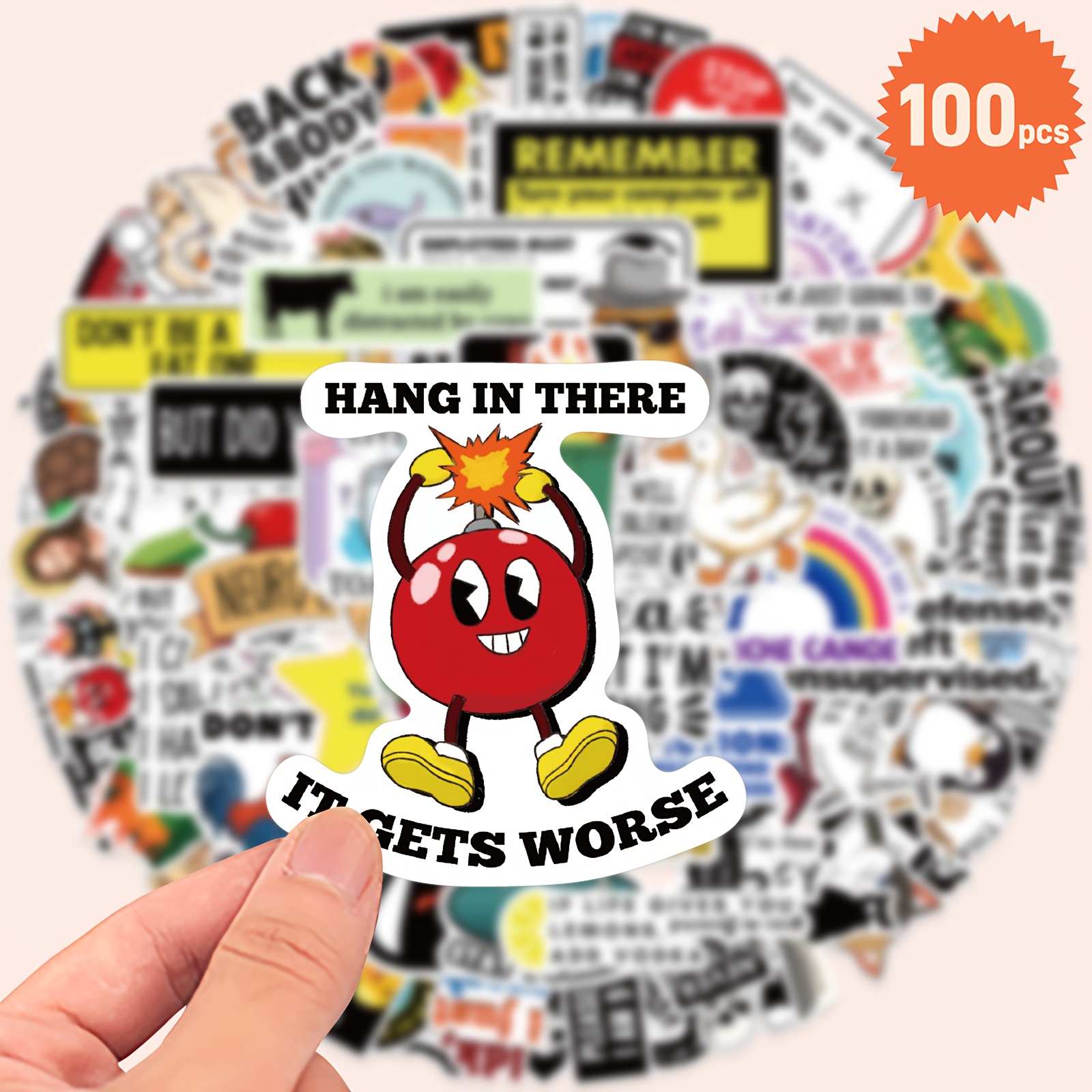 

-pack Funny Graffiti Vinyl Stickers, Reusable For Luggage, Notebook, Storage Box, Holiday Gift Decor