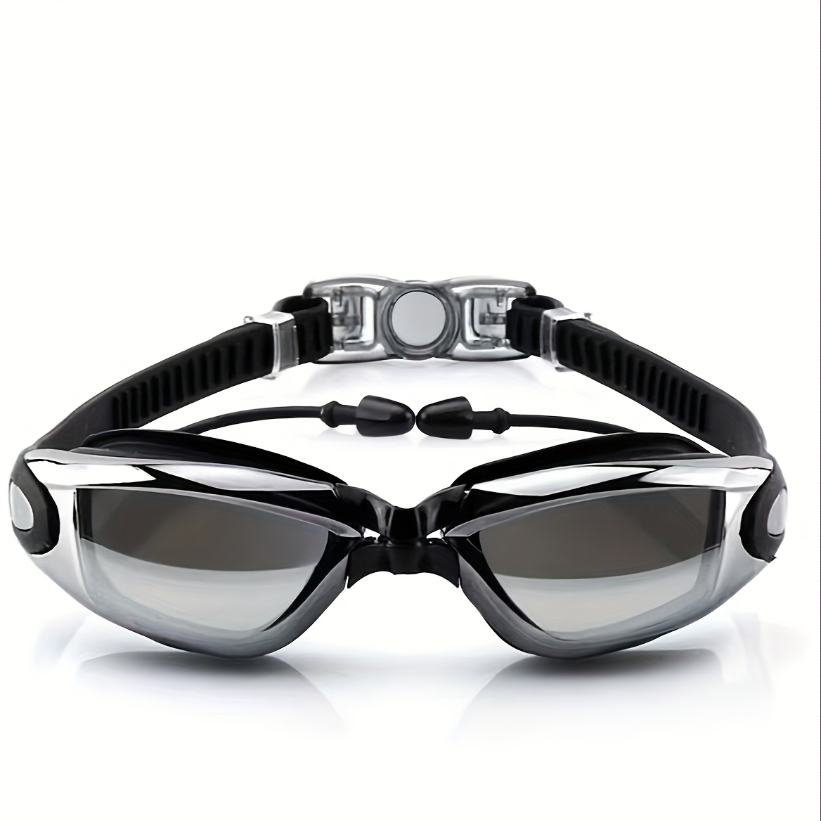 [Anti-Fog Swim Goggles] Anti-Fog Waterproof Professional Racing Swim Goggles | PC Polycarbonate Material, Integrated Ear Plugs, Adult Use, White Frame, for Competitive Swimming