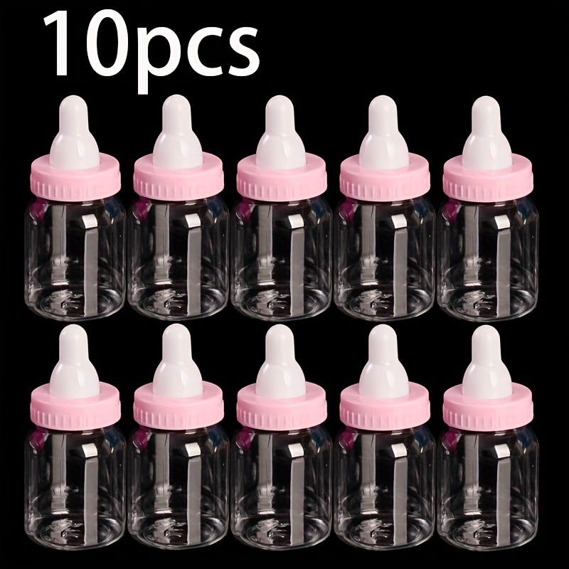 TEMU 10pcs, 1.69oz Baby Bottle-shaped Plastic Bottles - Perfectly Suitable For Birthday Parties, Thanksgiving, Mother's Day, And Christmas Holiday