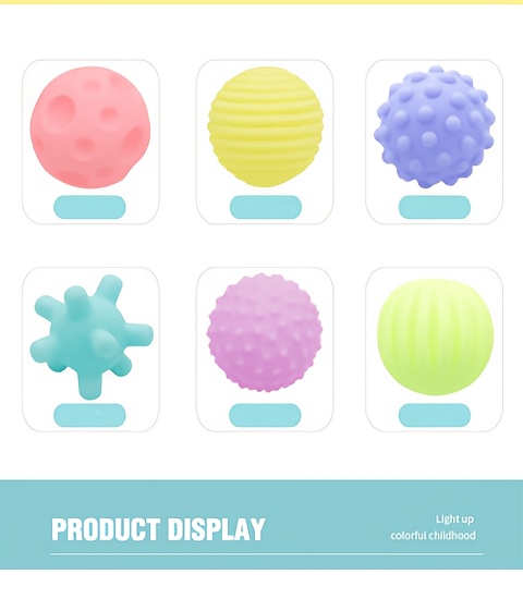 6pcs Youngsters Sensory Balls, Textured Hand Touch Massage Toys, PVC Material, Non-Battery Operated, Assorted Colors, for Youngsters Ages 3-6 Years, Youngsters Toys